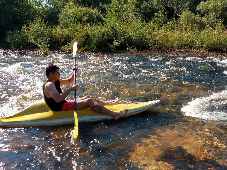 Vista del río Tera desde la canoa, enlace a la ruta virtual en Google Street View